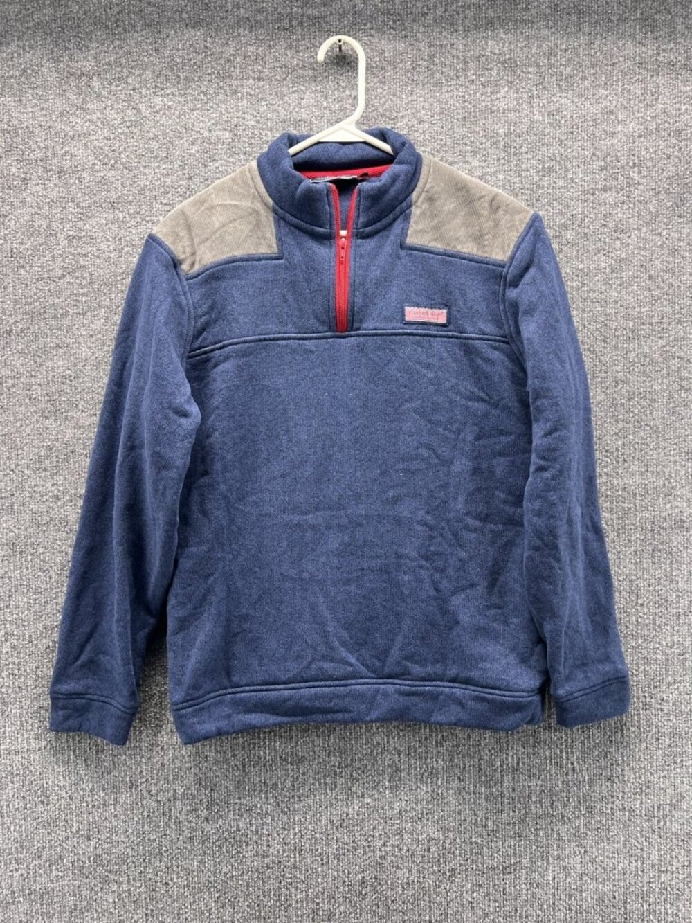 Vineyard Vines Sweatshirt Mens Medium Blue 1/4 Zip Pullover Fleece Mock Neck